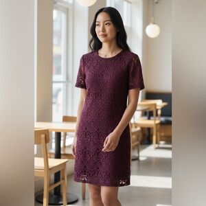 H&M Rich Purple Midi Lace Dress
